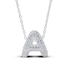 ビー ユー レディース アクセサリー ネックレス・チョーカー・ペンダントトップ レース Be You Sterling Silver Cubic Zirconia Initial Necklace Silver シルバー
