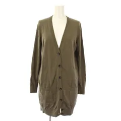 ナチュラルビューティーベーシック NATURAL BEAUTY BASIC ニットカーディガン 長袖 Vネック ワンカラー M カーキ /BB ■ECC001