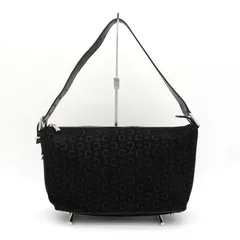 【4月19日までセール中】セリーヌ Cマカダム スエード / レザー ワンショルダーバッグ ブラック