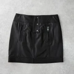 トミー ヒルフィガー レザー ミニスカート ブラック レディース