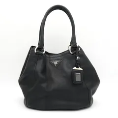 プラダ トライアングルロゴ レザー 2way ハンドバッグ ショルダーバッグ ブラック