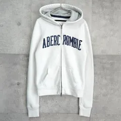 【4月19日までセール中】アバクロンビー＆フィッチ アバクロ ジップアップ フーディー パーカー ホワイト