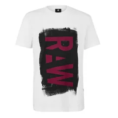 ジースター メンズ トップス Tシャツ グラフィック G Star Painted RAW Graphic TShirt White ホワイトのサムネイル