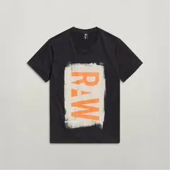 ジースター メンズ トップス Tシャツ グラフィック G Star Painted RAW Graphic TShirt Dk Black ブラックのサムネイル