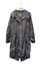 ZARA ベーシック ブラック フード ロング アウター