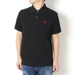 26SSモデル アミ アレクサンドル マテュッシ AMI Alexandre Mattiussi AMI DE COEUR 鹿の子ポロシャツ【001 BLACK】 BFUPL001.760 001/【2026SS】m-topsのサムネイル
