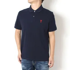 26SSモデル アミ アレクサンドル マテュッシ AMI Alexandre Mattiussi AMI DE COEUR 鹿の子ポロシャツ【430 BLEU NUIT】 BFUPL001.760 430/【2026SS】m-topsのサムネイル
