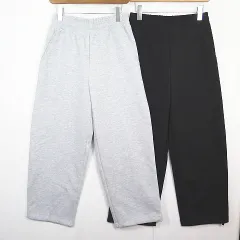 ユニクロ UNIQLO :C スウェット ワイドパンツ S ブラック/グレー 2点セット 2sa7389