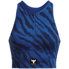 アンダーアーマー レディース トップス タンクトップ Under Armour Project Rock Meridian Zip Tank Top Womens Blue Mirage ブルー