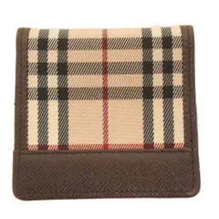 バーバリー BURBERRY ボックス コインケース 小銭入れ ノバチェック ブラウン系