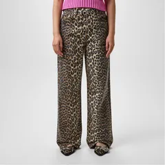 ガニー レディース ボトムス デニムパンツ プリント ジーンズ GANNI LeopardPrint StraightLeg Jeans Leopard アニマル