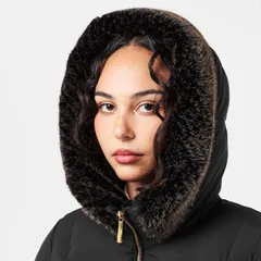 ダナキャラン レディース アウター ジャケット・ブルゾン Donna Karan Womens Long Puffer Jacket Black ブラックのサムネイル