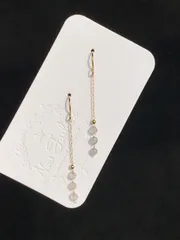 ラブラドライト　フックピアス 金属アレルギー対応 天然石 ハンドメイド A3122