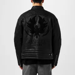 リプレゼント メンズ アウター ジャケット・ブルゾン レザー Represent Mens Rep Leatherace Jacket Roadworn Design Black ブラックのサムネイル