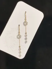 ラブラドライト　フックピアス 金属アレルギー対応 天然石 ハンドメイド A3145