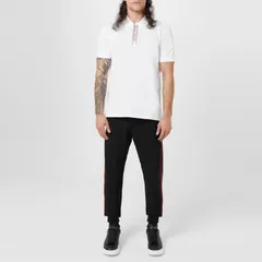 アレキサンダー・マックイーン メンズ トップス ポロシャツ コットン Alexander McQueen Mens Plain Cotton Tape Button Polo Shirt WhiteMのサムネイル
