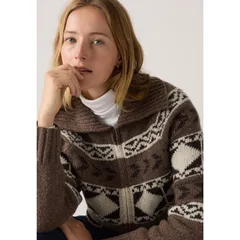 リーバイス レディース アウター ニット・セーター カーディガン Levis Womens Waverly Cardigan brown Geo ブラウンのサムネイル