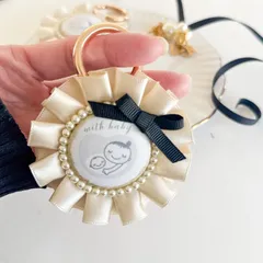 人気急上昇⭐︎両面マタニティマーク　高級　上品　ロゼット　キーホルダー