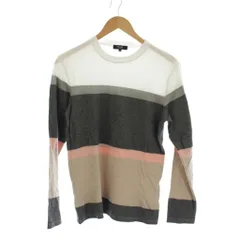 ビームスハート BEAMS HEART カットソー Tシャツ  S 白 ホワイト グレー ピンク ブラウン ストライプ柄 ラウンドネック 長袖 /LP ■GY60