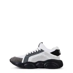 モスキーノ メンズ シューズ スニーカー メッシュ Moschino Mesh Teddy Low Top Trainers WhiteGrey ホワイトのサムネイル