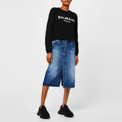 バルマン レディース アウター パーカー・スウェット シャツ ロゴ Balmain Paris Logo Sweatshirt NoirBlanc EAB