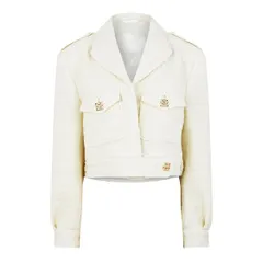 ジバンシー レディース アウター ジャケット・ブルゾン ツイード クロップド GIVENCHY Womens Cropped Tweed Long Sleeve Hybrid Jacket Ecruのサムネイル
