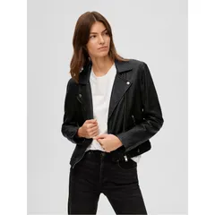 セレクテッドフェム レディース アウター ジャケット・ブルゾン レザー ジャケット Selected Femme Katie Leather Jacket Black ブラック