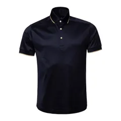エトン メンズ トップス Tシャツ スリムフィット ポロシャツ ETON Filo Di Scozia Polo Shirt Slim Fit Navy ネイビー