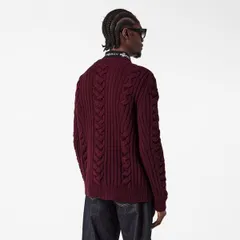 アレキサンダー・マックイーン メンズ アウター ニット・セーター クルーネック Alexander McQueen Mens Alex Cable Crew Neck Jumper Madderのサムネイル