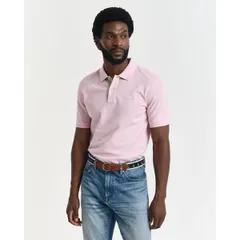 ガント メンズ トップス ポロシャツ コントラスト Gant RegularFit Contrast Pique Ss Polo Shirt Pink ピンクのサムネイル