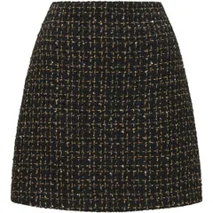 フォーエバーニュー レディース ボトムス スカート ミニ Forever New Lara Boucle Mini Skirt Black Gold Metallic Suit ブラック