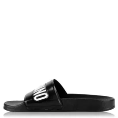 モスキーノ レディース シューズ サンダル ロゴ Moschino Logo Sliders Black ブラックのサムネイル