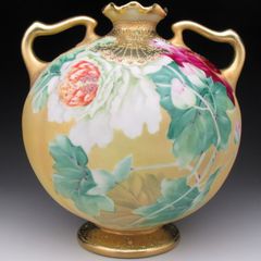 オールドノリタケ グリーン地銀彩ジオメトリック 多角ボウル 25cm