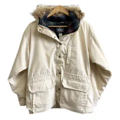 80's vintage ビンテージ USA製 Woolrich ウールリッチ マウンテンパーカー ウールライニング 裏地チェック柄 アイボリー Mサイズ No.P193