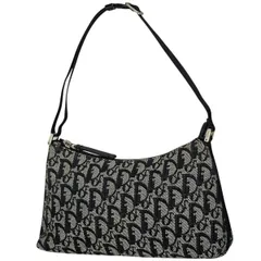 クリスチャンディオール Christian Dior トロッター柄 ハンドバッグ ショルダーバッグ キャンバス ブラック レディース 【中古】