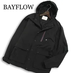 BAYFLOW ベイフロー 春夏★ 裏地メッシュ 刺繍 フーディー マウンテンパーカー ブルゾン ジャケット Sz.4 メンズ 黒