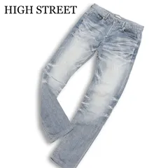 HIGH STREET ハイストリート 通年★ ストレッチ USED加工 ヒゲ加工 スキニー デニム パンツ ジーンズ Sz.S メンズ 日本製のサムネイル