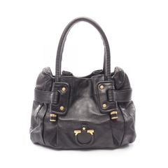 マークジェイコブス BLAKE ハンドバッグ レザー ブラック ダブル 