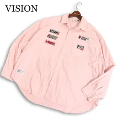 VISION ヴィジョン 通年 バックロゴ★ 長袖 ビッグシルエット ワーク シャツ 大きいサイズ Sz.XL メンズのサムネイル