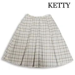 KETTY ケティ 通年★ チェック柄  プリーツ フレア スカート 日本製 Sz.2 レディースのサムネイル