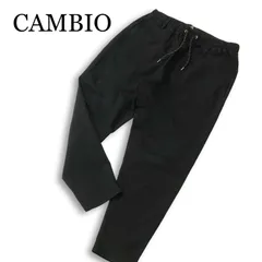 CAMBIO カンビオ 通年★ ストレッチ サルエル テーパード イージー パンツ Sz.M メンズ 黒のサムネイル