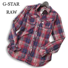 G-STAR RAW ジースター ロウ 通年 【LANDOH SHIRT L/S】 長袖 インディゴ ワーク チェック シャツ Sz.S　メンズ