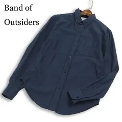 USA製★ Band of Outsiders バンドオブアウトサイダーズ 長袖 オックスフォード ボタンダウン シャツ Sz.S メンズ ネイビーのサムネイル