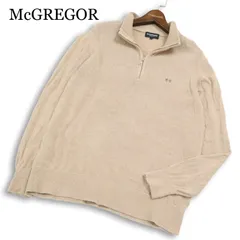 McGREGOR マクレガー 春夏★ 麻 リネン混 ロゴ刺繍 ハーフジップ サマー ニット セーター Sz.L メンズのサムネイル