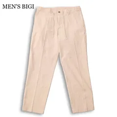 MEN'S BIGI メンズビギ 春夏 麻★ リネン混 ストレッチ イージー テーパード パンツ スラックス Sz.3 メンズのサムネイル