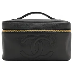 シャネル ココマーク バニティバッグ キャビアスキン バニティポーチ Aランク ch66131cc