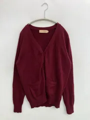 CAMPURE キャンピュア カーディガン/ボレロ L レッド ニット 無地 ミドル丈 長袖