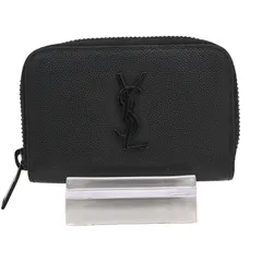 サンローラン YSLロゴ コインケース カサンドラ レザー ブラック Bランク ys2424kk