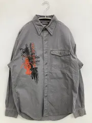 HARLEY-DAVIDSON ハーレーダビッドソン シャツ/ブラウス S グレー コットン 前面プリント ブランドロゴ ミドル丈 長袖 レギュラーカラー