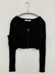 MOUSSY マウジー カーディガン/ボレロ F ブラック 無地 ショート丈 長袖